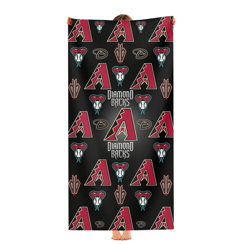 Arizona Diamondbacks Logo Pattern Black Ultra-Soft Luxury Bathroom Towels