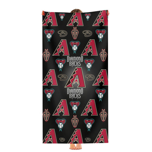 Arizona Diamondbacks Logo Pattern Black Ultra-Soft Luxury Bathroom Towels