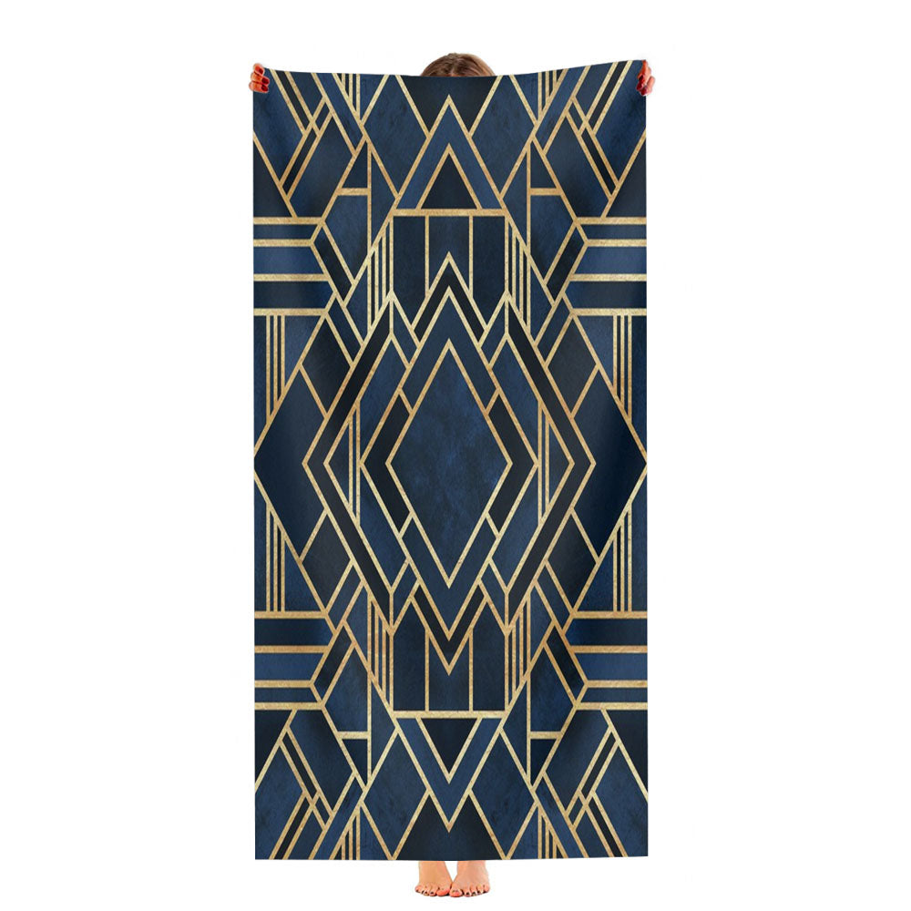 Art Deco Fancy Blue Ultra-Soft Luxury Bathroom Towels