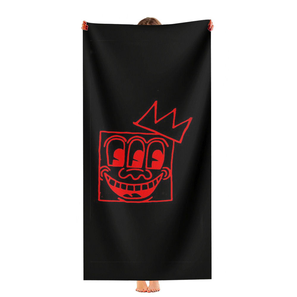 Art Keith Haring 3 Eyes Basquiat Crown Mashup Ultra-Soft Luxury Bathroom Towels
