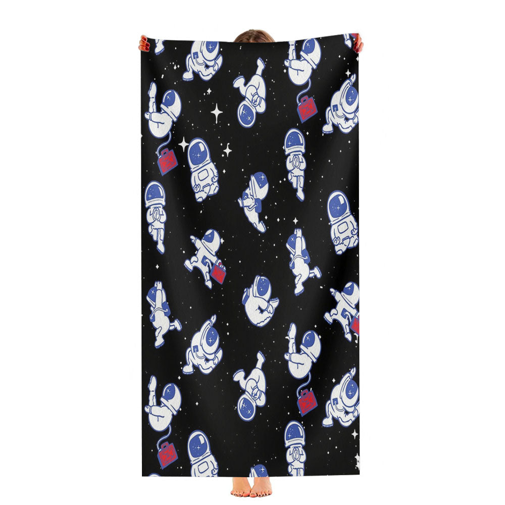 Astronaut Yoga Pattern Ultra-Soft Luxury Bathroom Towels