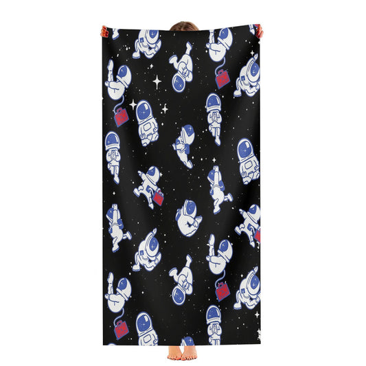 Astronaut Yoga Pattern Ultra-Soft Luxury Bathroom Towels