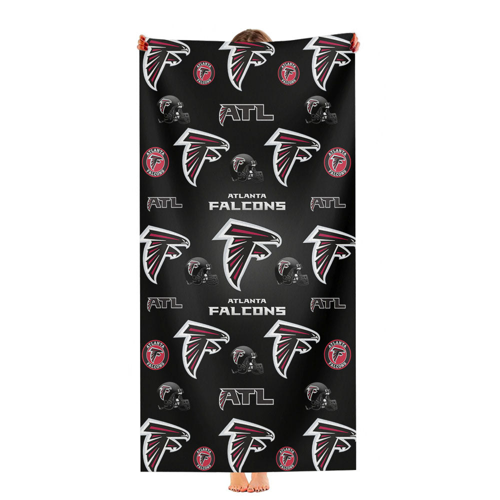 Atlanta Falcons Logo Pattern Black Ultra-Soft Luxury Bathroom Towels