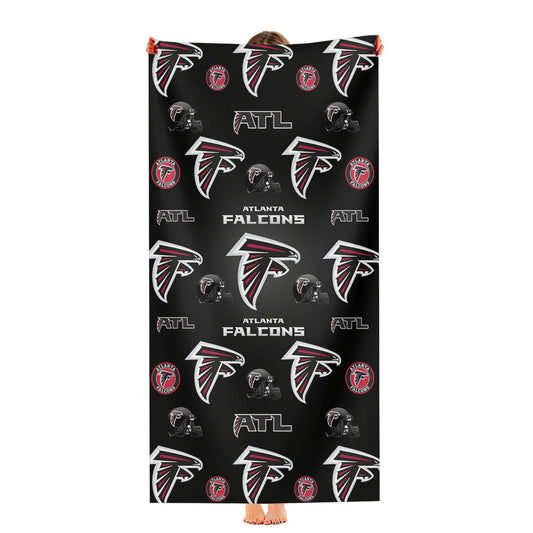 Atlanta Falcons Logo Pattern Black Ultra-Soft Luxury Bathroom Towels