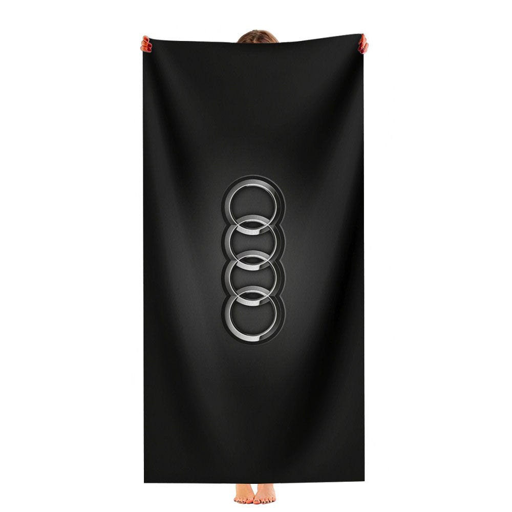 Audi Metal Emblem Wallpaper Ultra-Soft Luxury Bathroom Towels