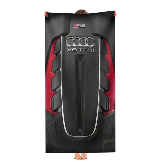 Audi Red Rs Engine Sports Ultra-Soft Luxury Bathroom Towels