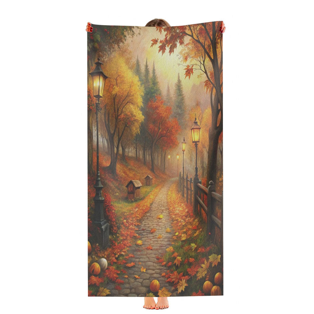 Autumn Country Lane Ultra-Soft Luxury Bathroom Towels