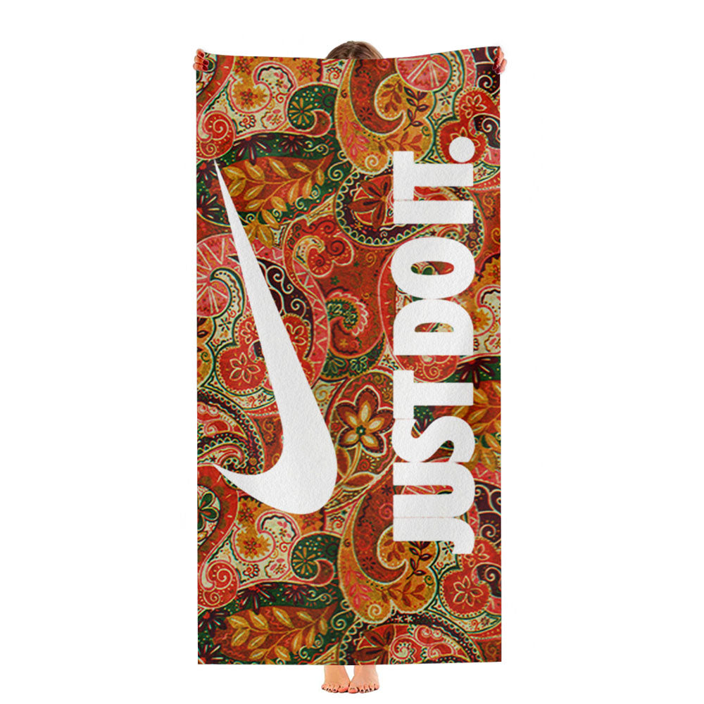 Autumn Paisley Pattern Nike Just Do It Ultra-Soft Luxury Bathroom Towels