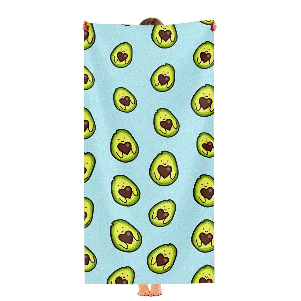 Avocado Cartoon Cute Pattern Ultra-Soft Luxury Bathroom Towels