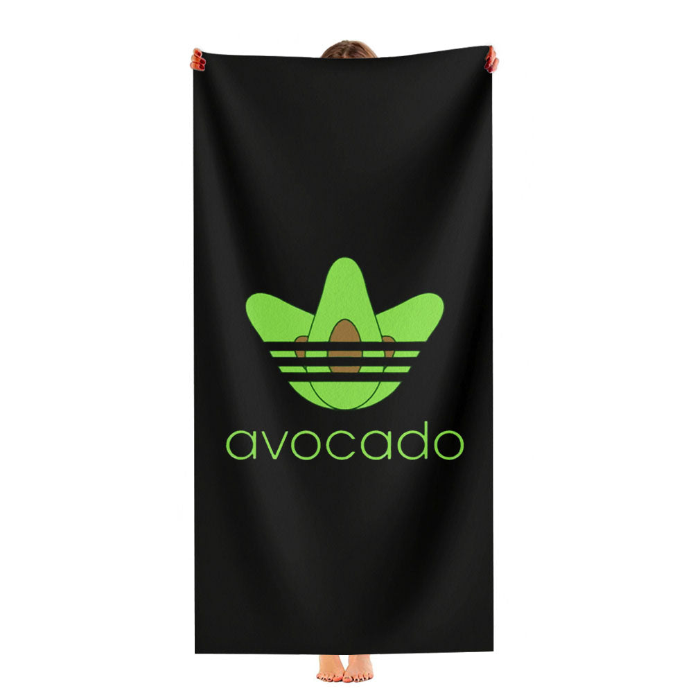 Avocado Funny Pattern Quote Black Ultra-Soft Luxury Bathroom Towels