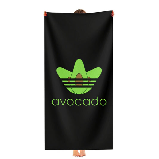 Avocado Funny Pattern Quote Black Ultra-Soft Luxury Bathroom Towels