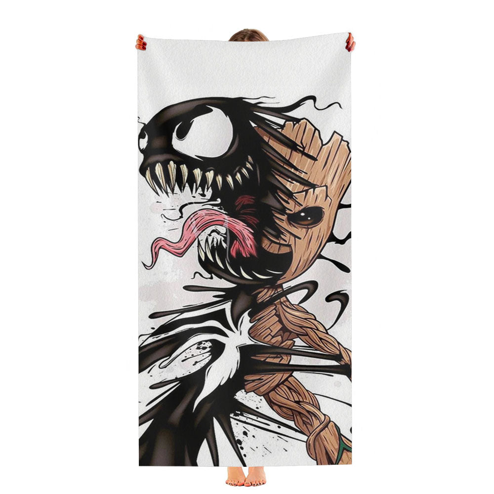 Baby Groot And Venom Ultra-Soft Luxury Bathroom Towels