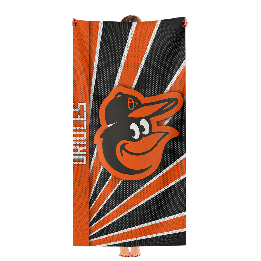 Baltimore Orioles Stripe Wallpaper Ultra-Soft Luxury Bathroom Towels