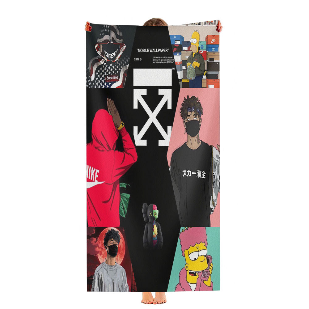 Bart Simpson Off White Kakashi Hatake Hypebeast Ultra-Soft Luxury Bathroom Towels