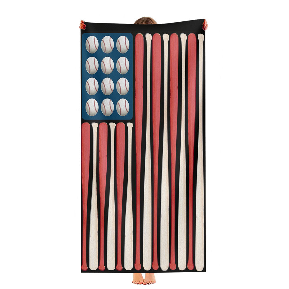 Baseball Bats & Balls Ultra-Soft Luxury Bathroom Towels