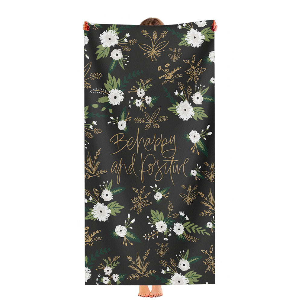 Be Happy And Positive Pattern Ultra-Soft Luxury Bathroom Towels