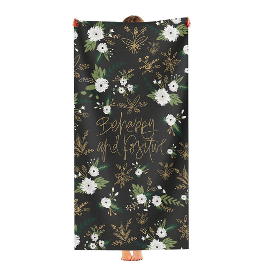 Be Happy And Positive Pattern Ultra-Soft Luxury Bathroom Towels