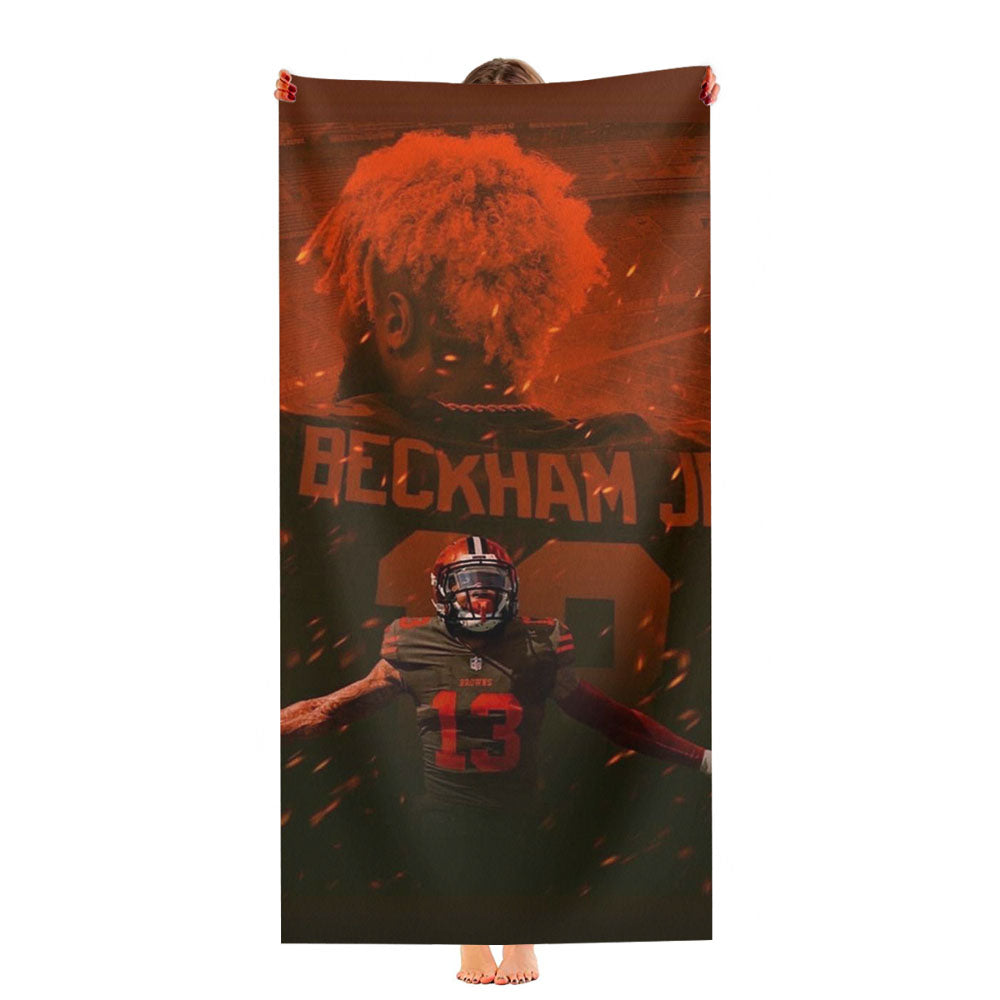 Beckham Jr Orange Cleveland Brown Wallpaper Ultra-Soft Luxury Bathroom Towels