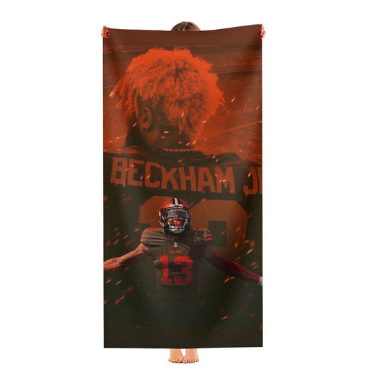 Beckham Jr Orange Cleveland Brown Wallpaper Ultra-Soft Luxury Bathroom Towels