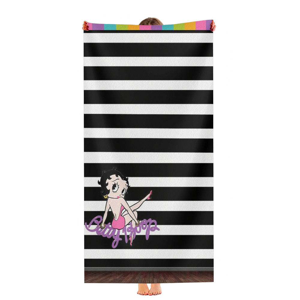 Betty Boop White S Ultra-Soft Luxury Bathroom Towels