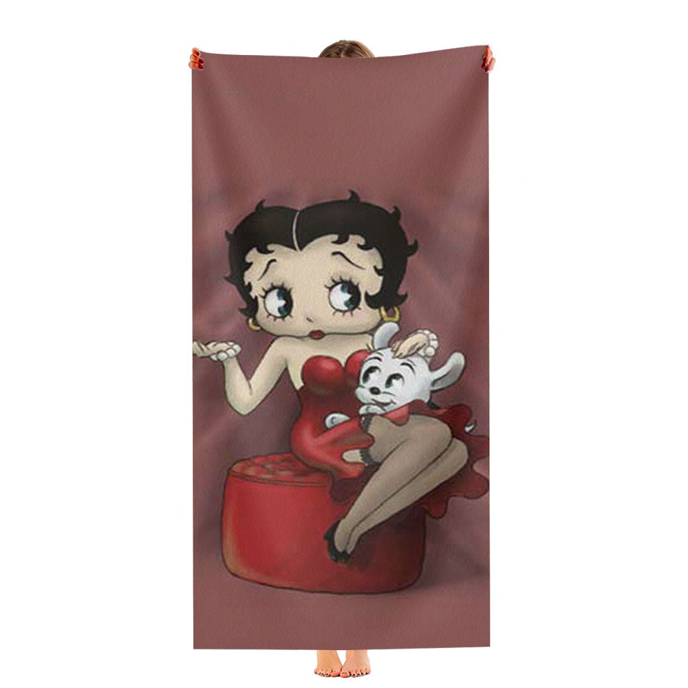 Betty Boop With Dog Small Ultra-Soft Luxury Bathroom Towels