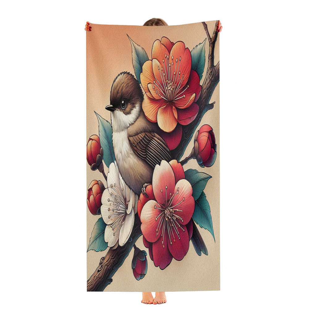 Bird Floral Ultra-Soft Luxury Bathroom Towels