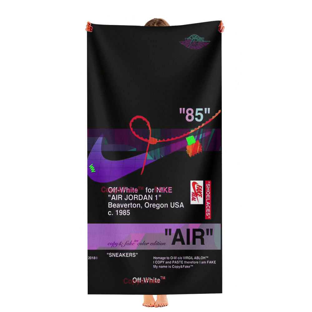 Black Aesthetic Off White Air Ultra-Soft Luxury Bathroom Towels