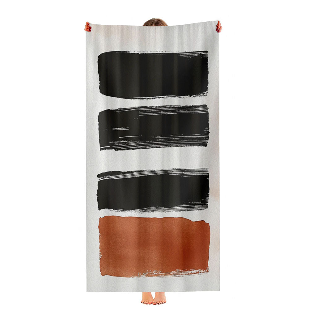 Black And Rust Brushstroke Ultra-Soft Luxury Bathroom Towels