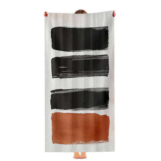 Black And Rust Brushstroke Ultra-Soft Luxury Bathroom Towels