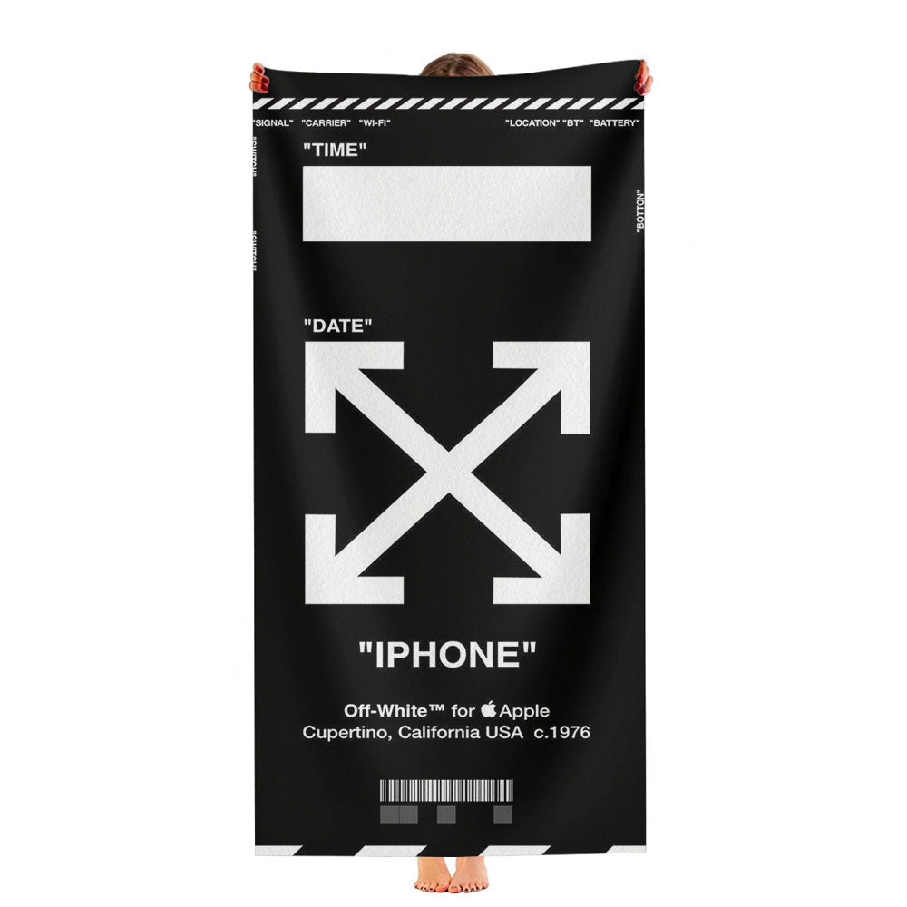 Black Off White Virgil Abloh Arrow Ultra-Soft Luxury Bathroom Towels