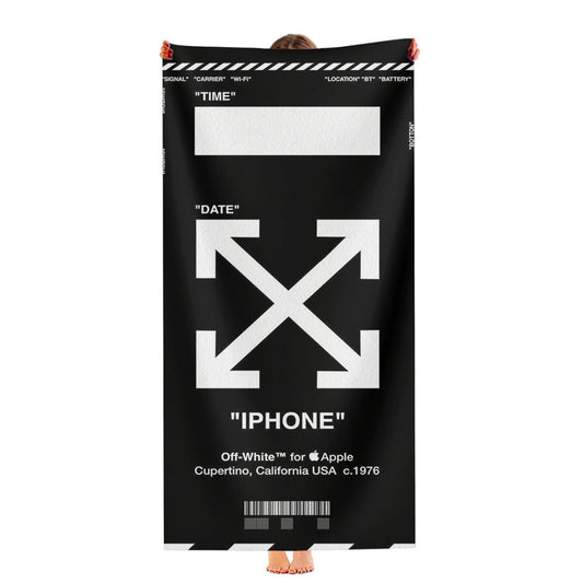 Black Off White Virgil Abloh Arrow Ultra-Soft Luxury Bathroom Towels