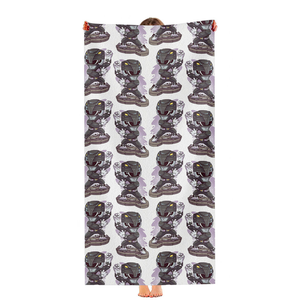 Black Ranger Power Rangers Collage Pattern Ultra-Soft Luxury Bathroom Towels