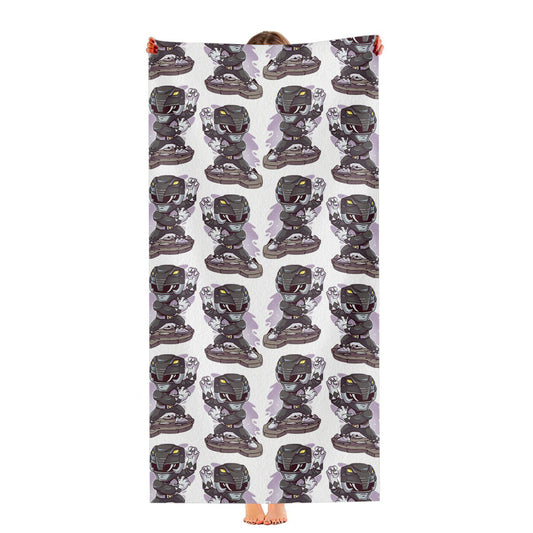 Black Ranger Power Rangers Collage Pattern Ultra-Soft Luxury Bathroom Towels