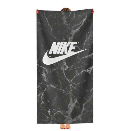 Black White Marble Nike Logo Ultra-Soft Luxury Bathroom Towels