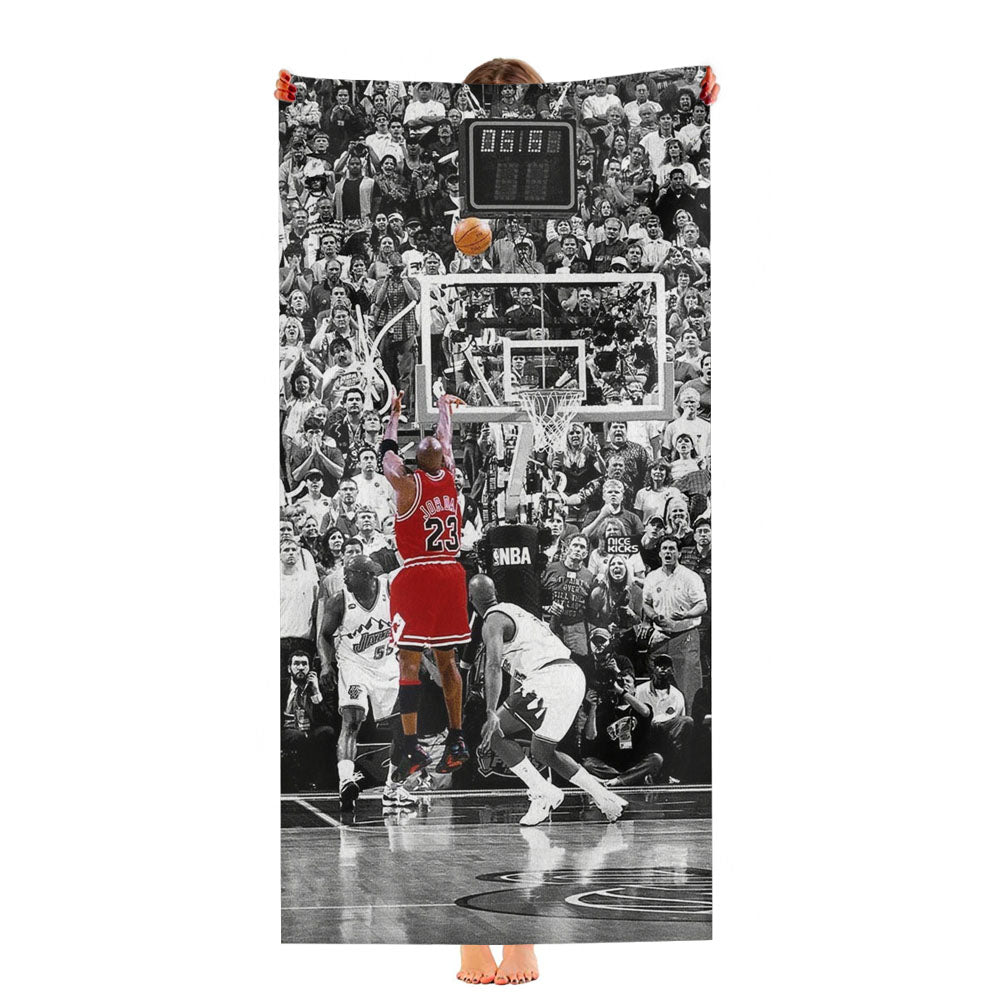 Black White Michael Jordan Last Shot Ultra-Soft Luxury Bathroom Towels