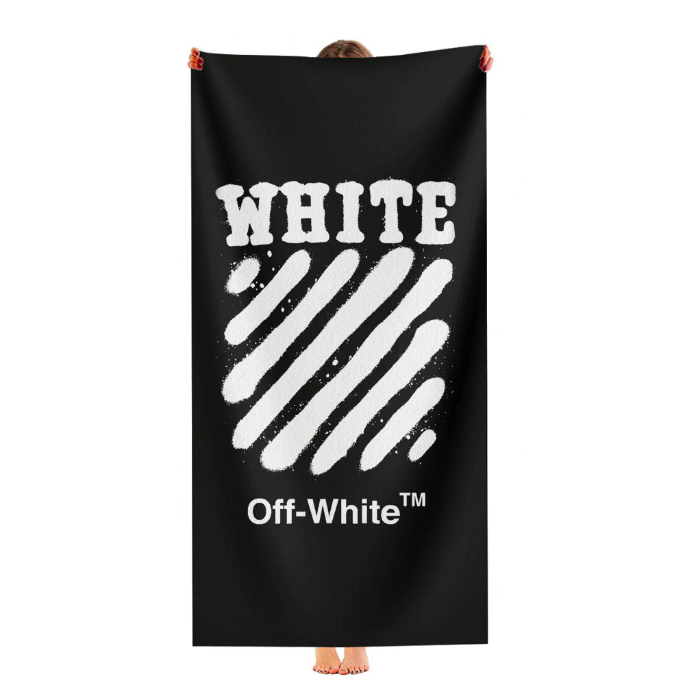 Black White Spray Off White Ultra-Soft Luxury Bathroom Towels
