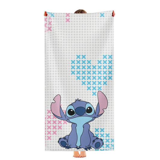 Blue Alien Hearts Ultra-Soft Luxury Bathroom Towels
