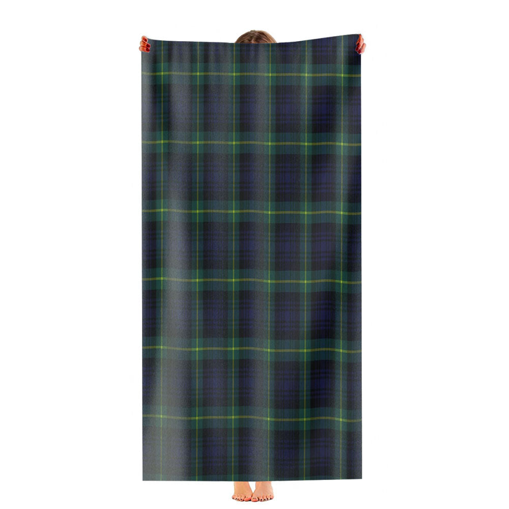 Blue And Green Plaid Ultra-Soft Luxury Bathroom Towels