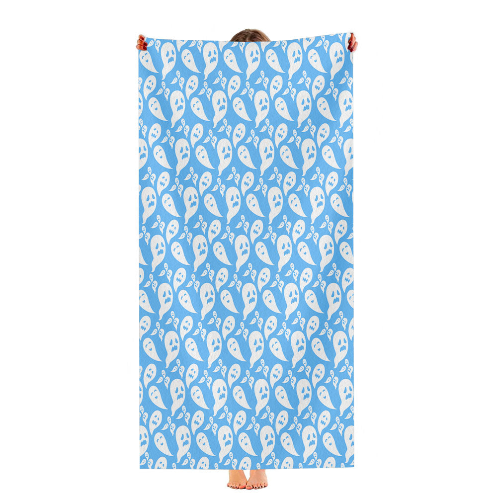 Blue Ghosts Pattern Halloween Ultra-Soft Luxury Bathroom Towels