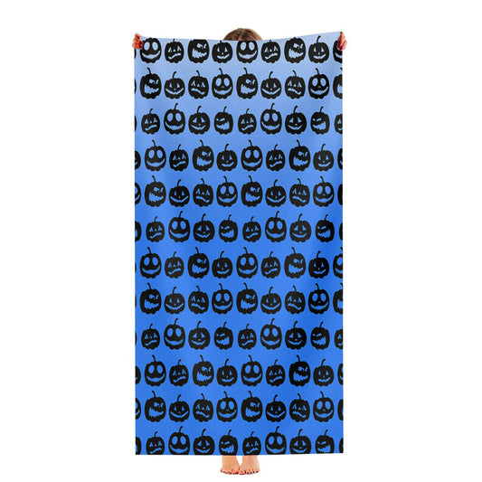 Blue Pumpkins Pattern Silhouette Ultra-Soft Luxury Bathroom Towels