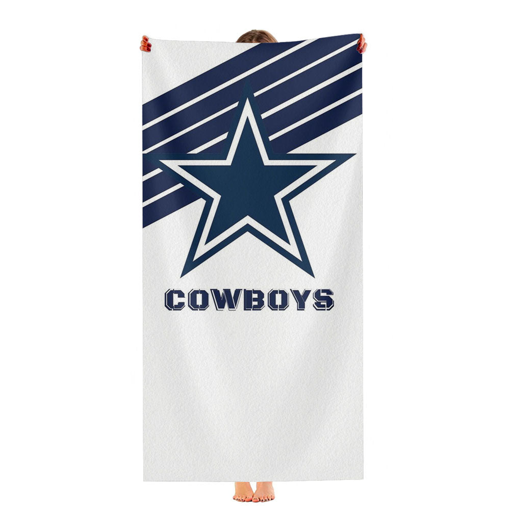 Blue White Cowboys Dallas Wallpaper Ultra-Soft Luxury Bathroom Towels