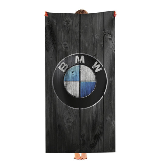 Bmw Car Logo Dark Wood Wallpaper Ultra-Soft Luxury Bathroom Towels