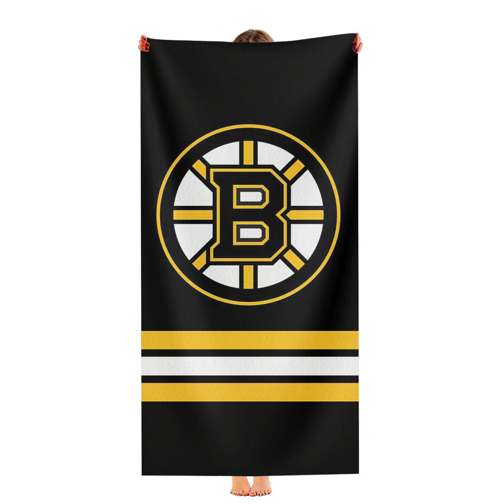 Boston Bruins Bvb Logo Black Ultra-Soft Luxury Bathroom Towels