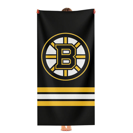 Boston Bruins Bvb Logo Black Ultra-Soft Luxury Bathroom Towels