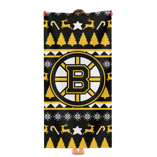 Boston Bruins Christmas Sweater Ultra-Soft Luxury Bathroom Towels