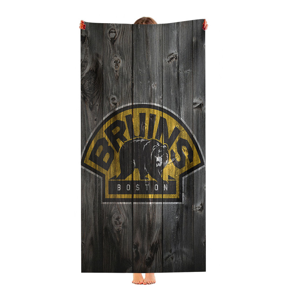 Boston Bruins Hockey Wooden Ultra-Soft Luxury Bathroom Towels