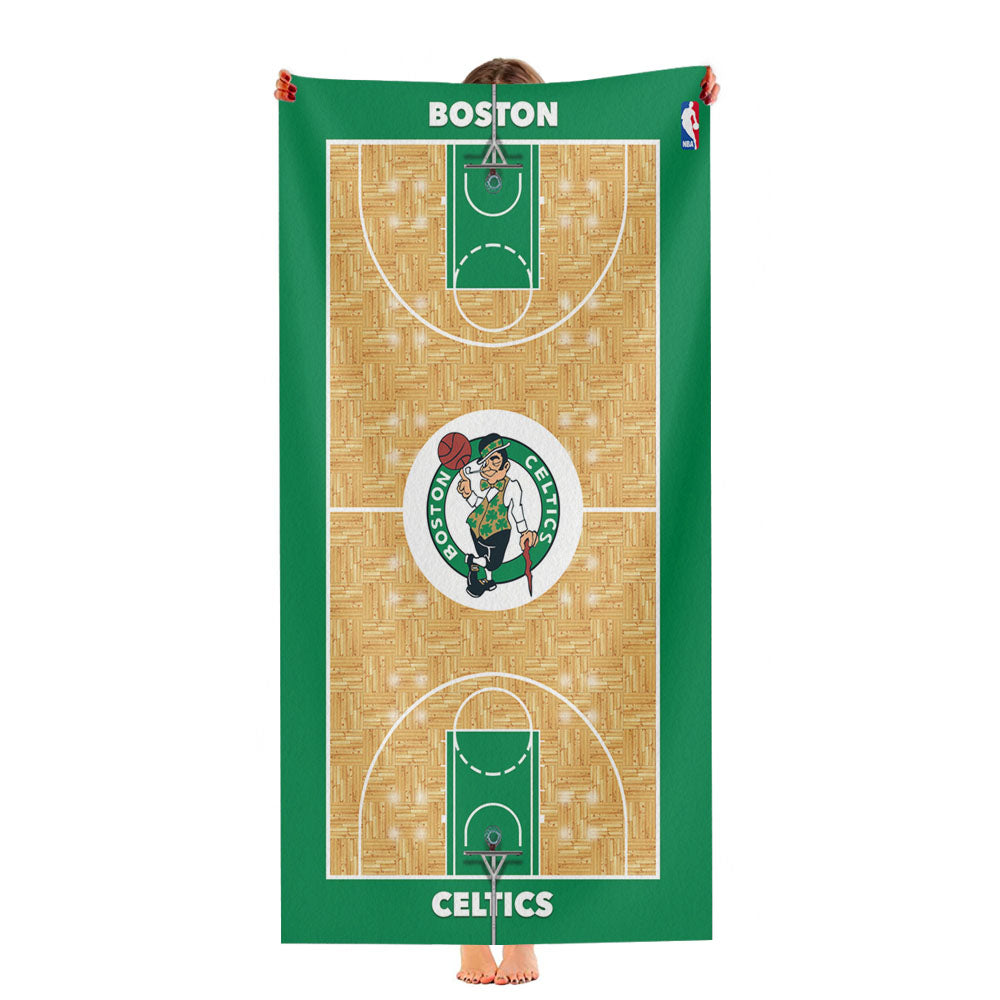 Boston Celtics Court Wallpaper Ultra-Soft Luxury Bathroom Towels