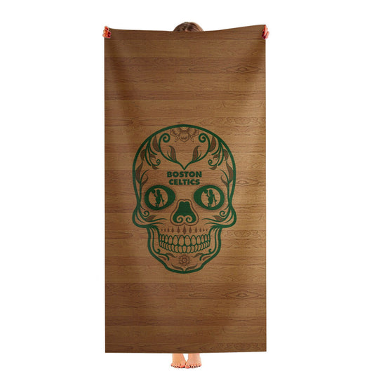 Boston Celtics Sugar Skull Wooden Wallpapers Ultra-Soft Luxury Bathroom Towels