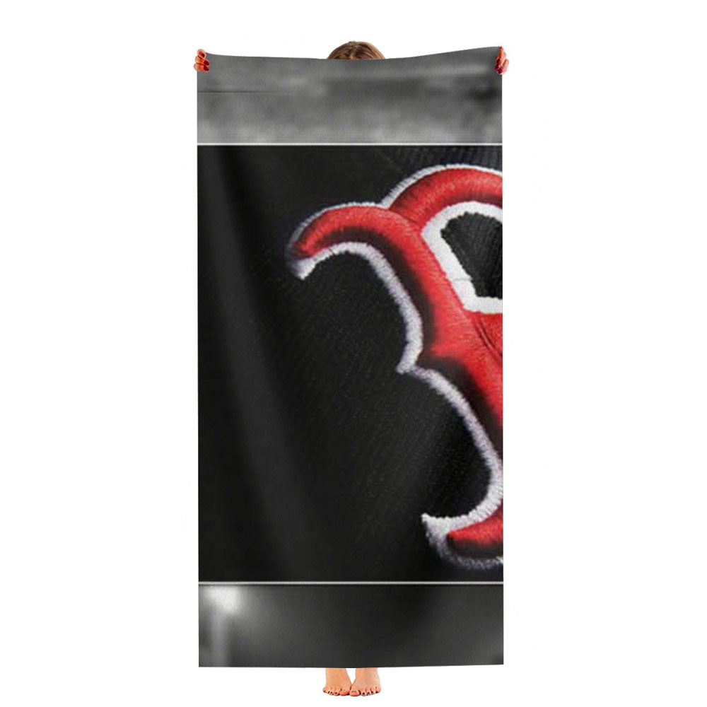 Boston Red Sox Big Patch Grey Ultra-Soft Luxury Bathroom Towels