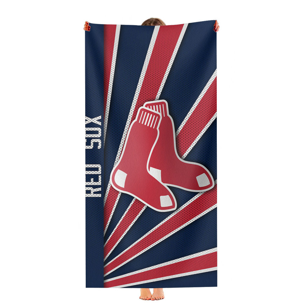 Boston Red Sox Stripe Wallpaper Ultra-Soft Luxury Bathroom Towels